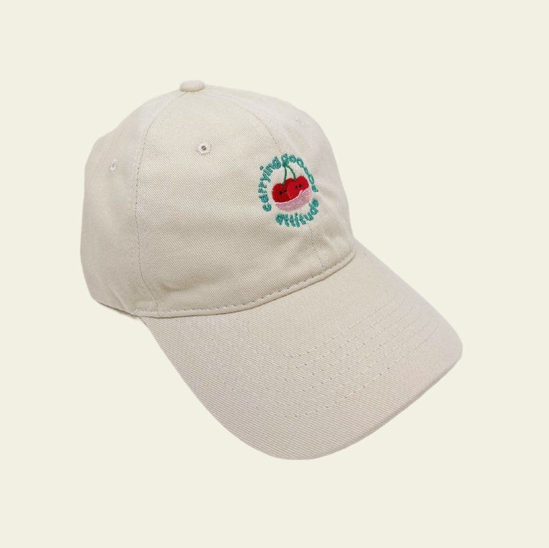 Carrying good attitude cap - 帽子 - 棉．麻 藍色