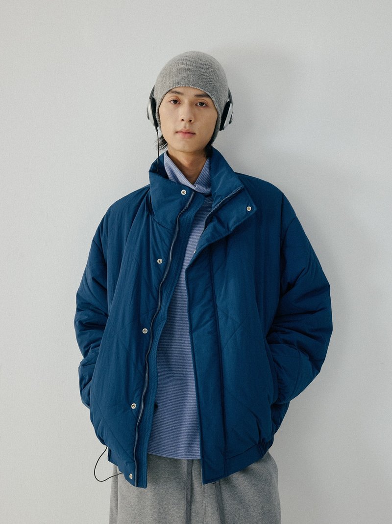 Japanese Retro / Detachable Hooded Cotton Jacket - Men's Coats & Jackets - Other Materials Blue