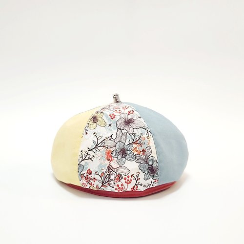 HiGh MaLi 【HiGh MaLi】貝蕾帽/畫家帽/東京杜鵑花語+鵝黃+湖水綠+橘紅邊條