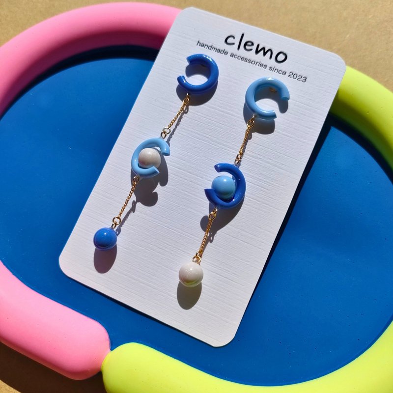 CたまC スカイブルー【ピアス】 - ピアス・イヤリング - その他の素材 ブルー