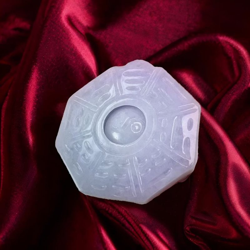 【擋煞‧避邪】紫羅蘭翡翠八卦項鍊 | 天然緬甸玉A貨翡翠 | 送禮 - 項鍊 - 玉石 紫色