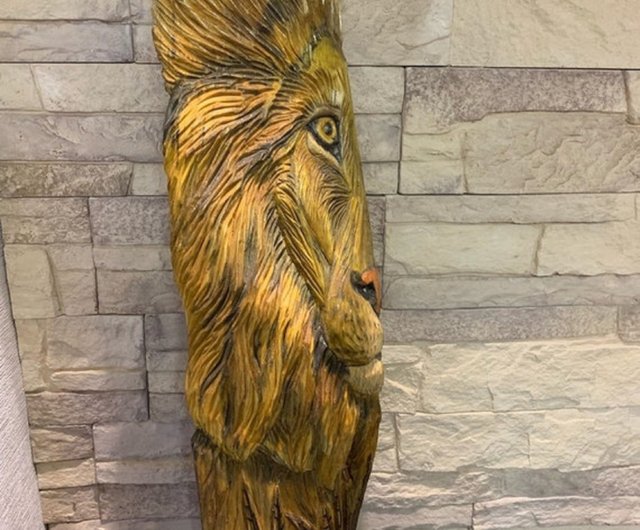 木製ライオン彫刻 約41cm 木製ライオン彫刻 木製ライオン彫刻 約41cm Amazon.com: G6