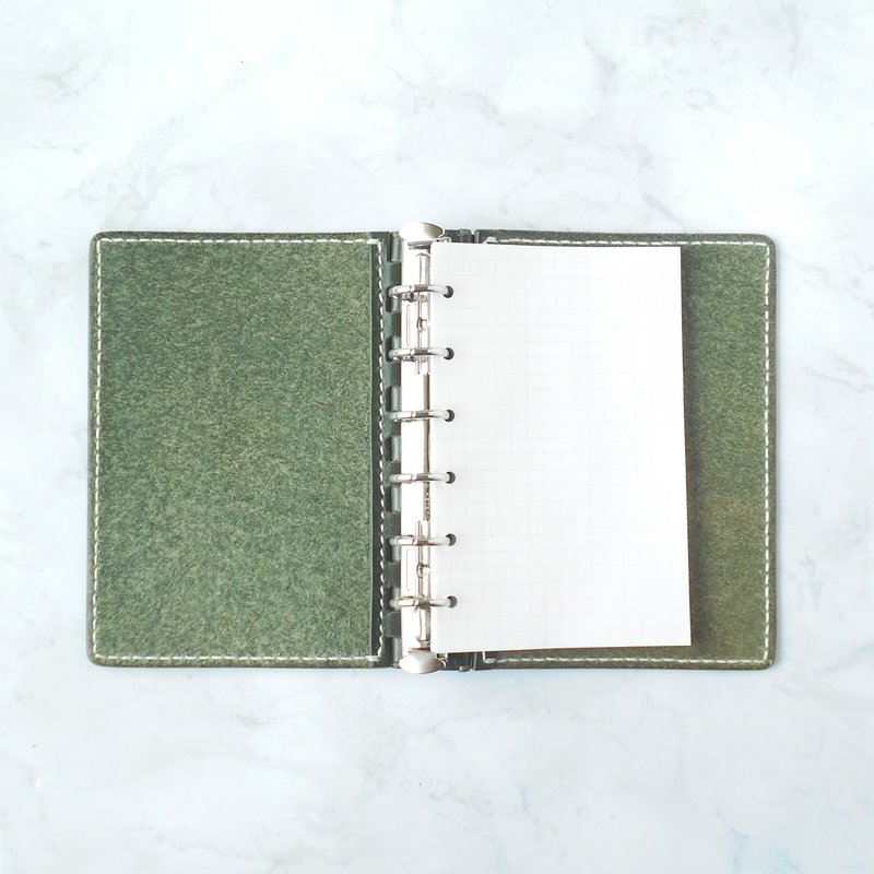 Pocket (ミニ６穴) Organisers レザー蝶番のシステム手帳 Green - 筆記本/手帳 - 真皮 綠色