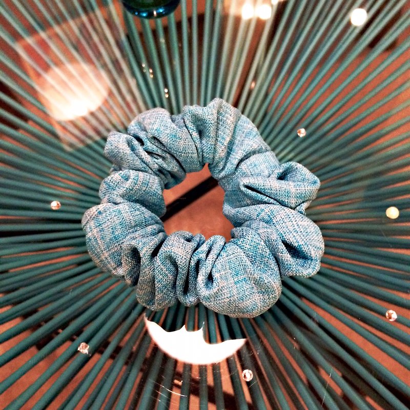 Dr.Pumpkin flowers hair ring colon (large intestine circle) - Silver(보보 경심: 려 ten Prince) - Hair Accessories - Cotton & Hemp Blue