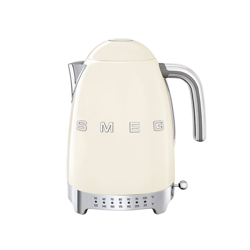 【SMEG】義大利控溫式大容量1.7L電熱水壺-奶油色 - 廚房家電 - 其他金屬 白色