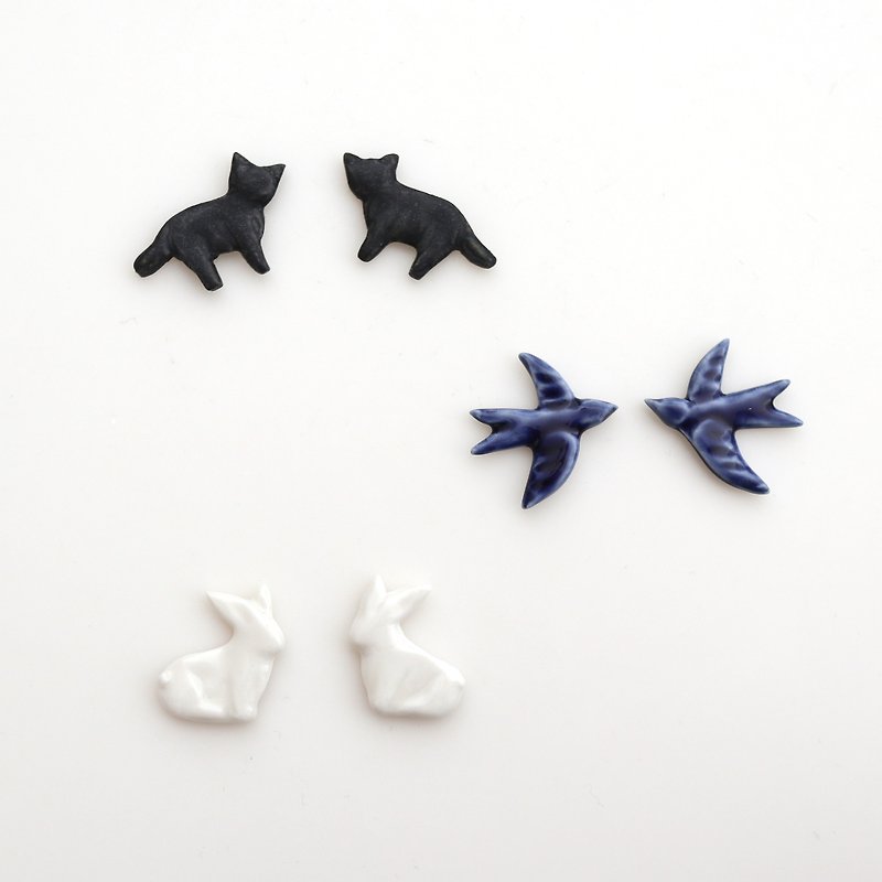 Animal earrings - Earrings & Clip-ons - Porcelain White