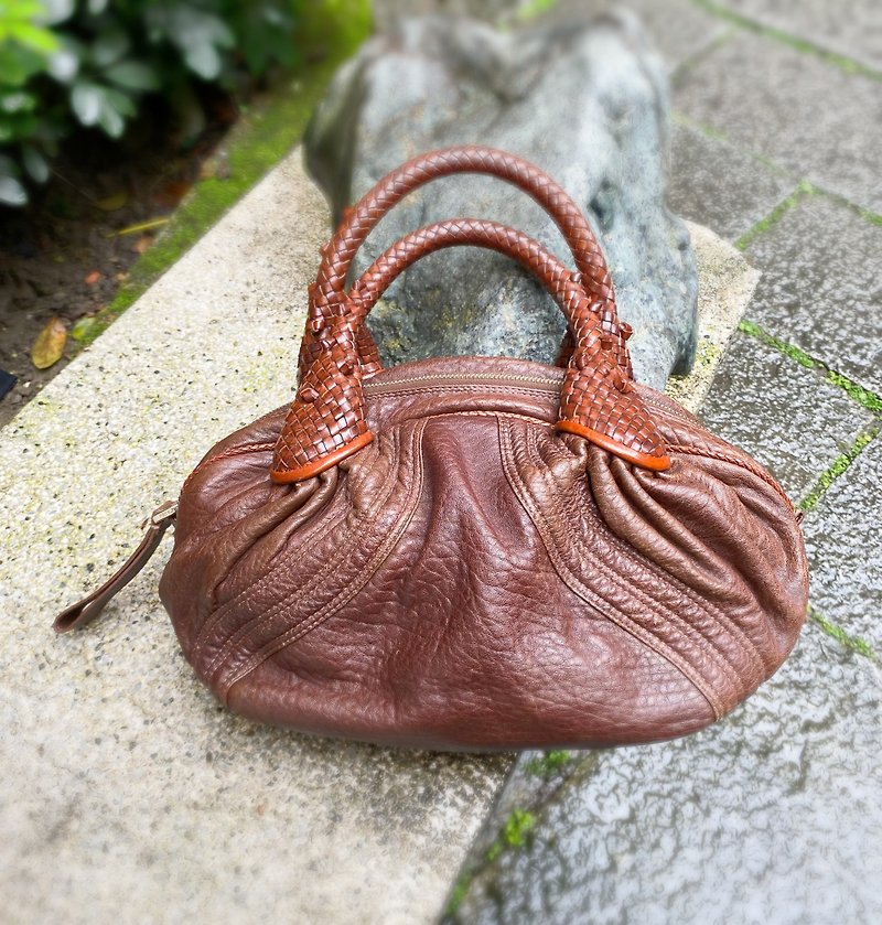 Fendi Antique Bag/Small Spy SPY Bag/Vintage Bag/Antique/Secondary Bag/Handbag - กระเป๋าถือ - หนังแท้ สีนำ้ตาล