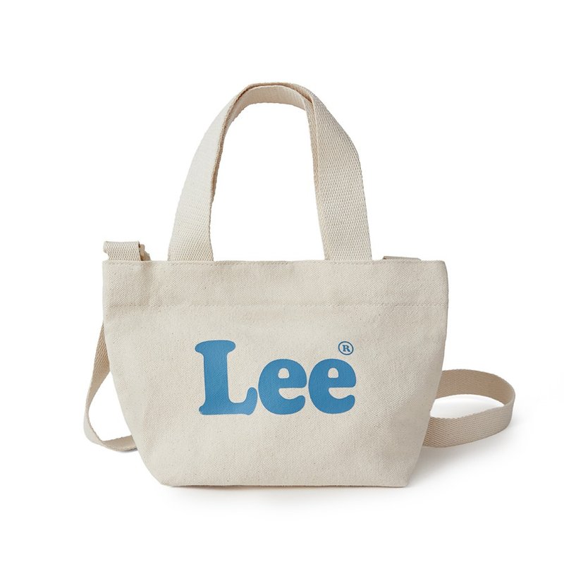 Lee 小LOGO迷你手提包 米白 - 手提包/手提袋 - 棉．麻 