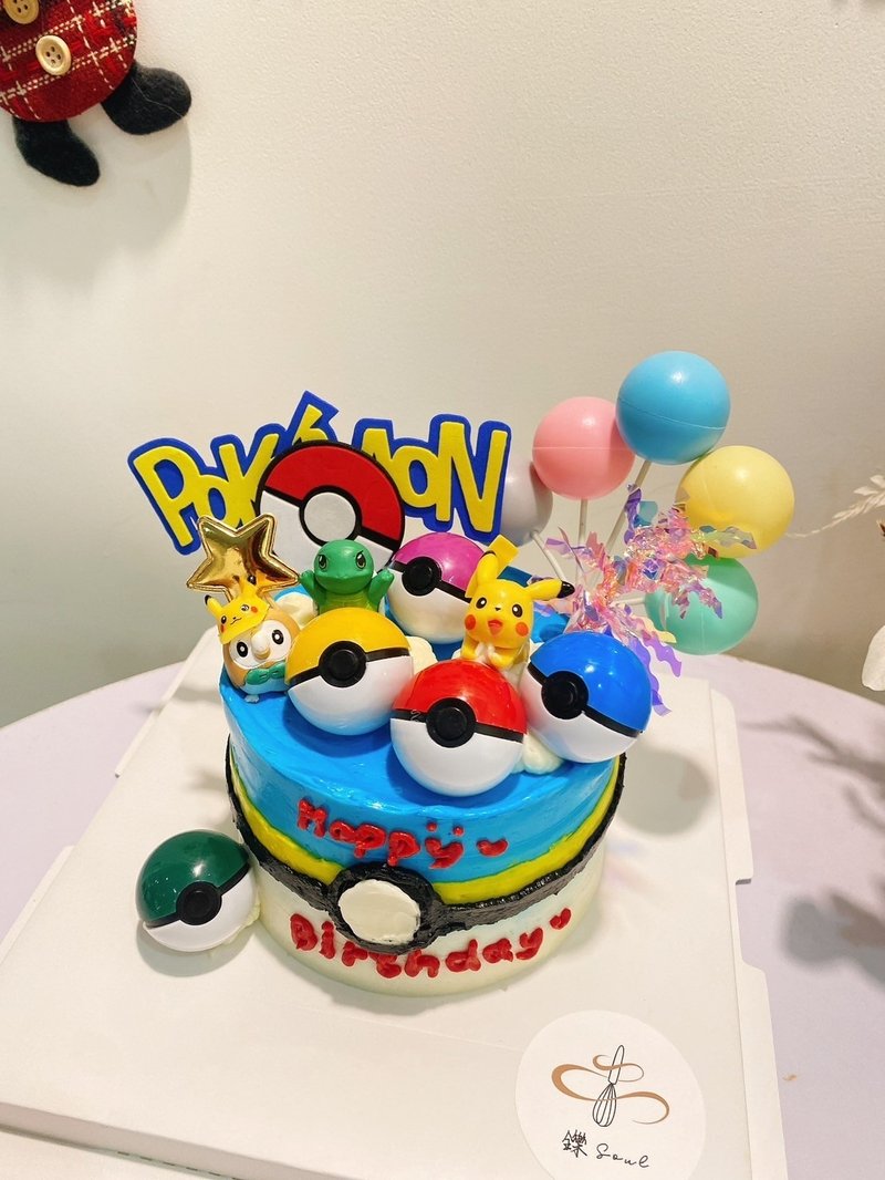 Pokémon Theme Cake Pokémon Customized Doll Cake Birthday Cake Dessert - เค้กและของหวาน - อาหารสด 