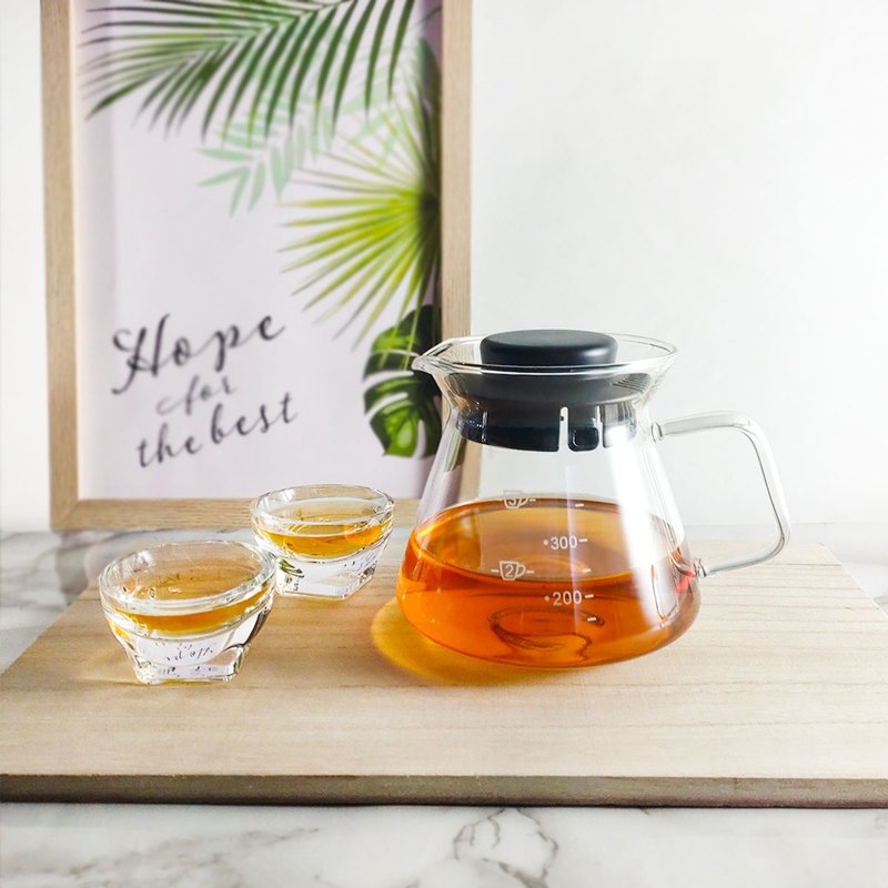 台灣純手工吹製 日詮刻度玻璃壺 360ml - 茶壺/茶杯/茶具 - 玻璃 