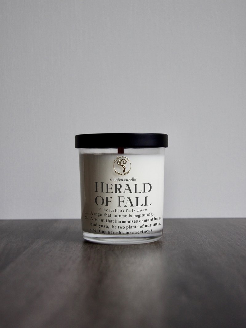 Herald of Fall | Glass Container Scented Candle - Candles & Candle Holders - Wax 