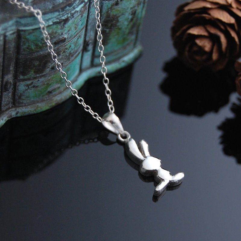 Jumping Rabbit (Silver Necklace) - Necklaces - Sterling Silver 
