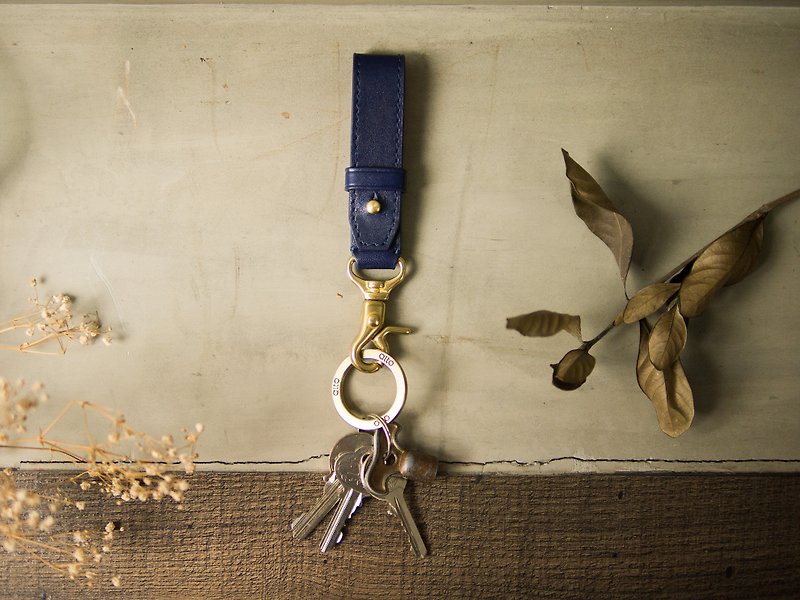 Alto Leather Key Holder – Navy - Keychains - Genuine Leather Blue