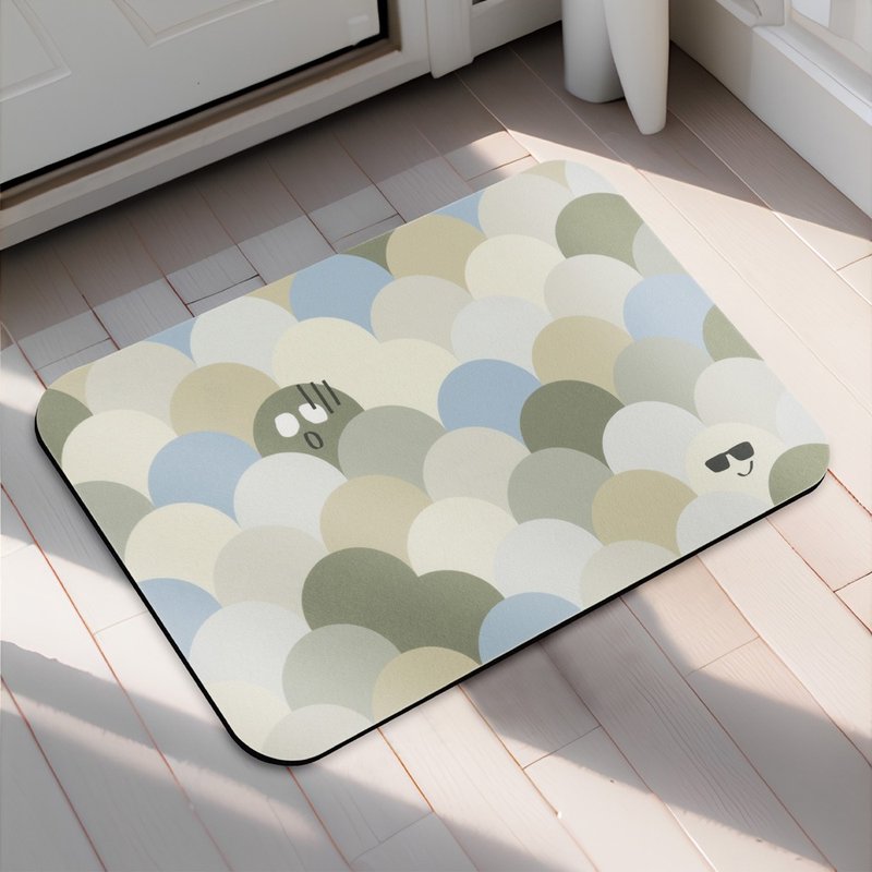 │Sun Bamboo Door│Hide and Seek Series Soft Diatomaceous Earth Absorbent Floor Mat - Rugs & Floor Mats - Other Materials Multicolor