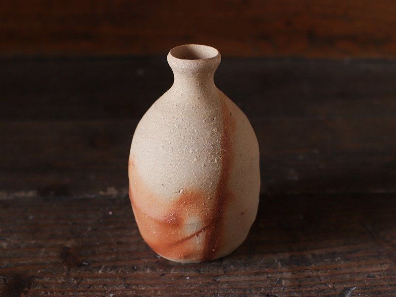 備前焼 徳利・ひだすき　t-102 - 酒杯/酒器 - 陶 橘色