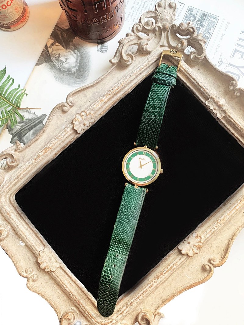 Vintage Gucci Quartz watch 古董錶 - 女錶 - 其他金屬 綠色