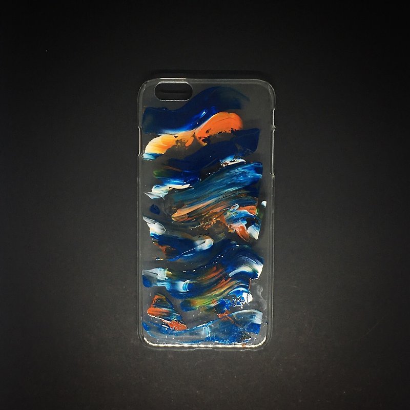 アクリル手描きの抽象芸術電話ケース| iPhone 6 / 6s + | Earth Crush - スマホケース - アクリル ブルー