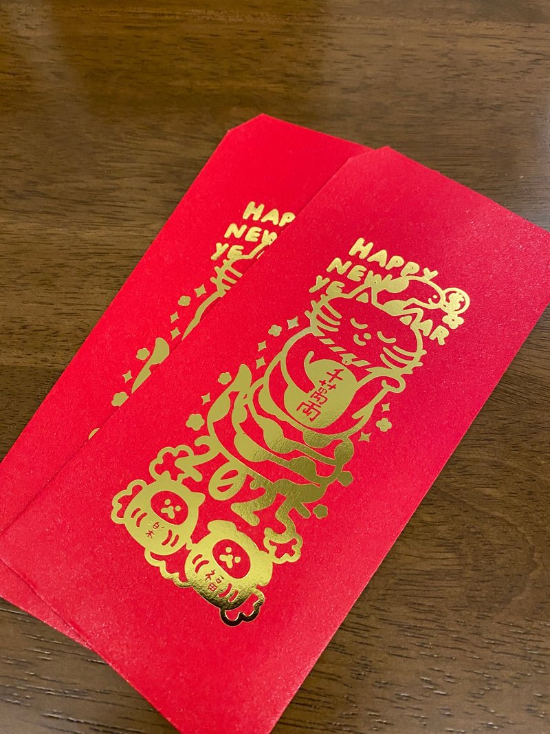 2025 燙金紅包袋 6入 蛇年 招財貓 千萬兩 (單一圖案) iii sum+ 實樂設計｜紅包袋/春聯人氣榜 - Pinkoi