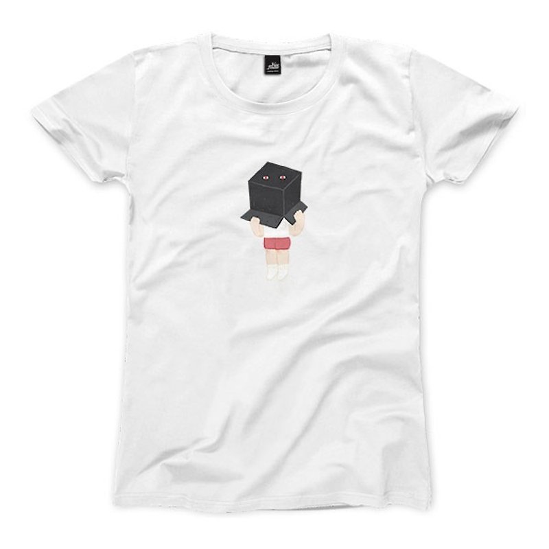 Black box day and night - white - female version of T-shirt - Women's T-Shirts - Cotton & Hemp White
