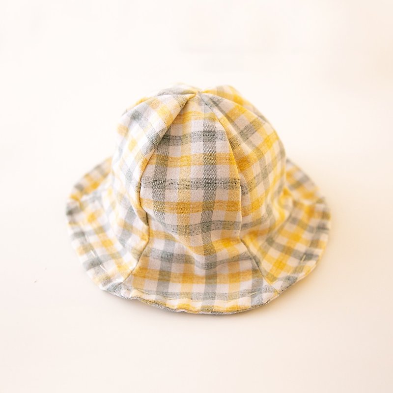 Go for a picnic, a small flower hat-with good bow pins-yellow and green - Baby Hats & Headbands - Cotton & Hemp Yellow