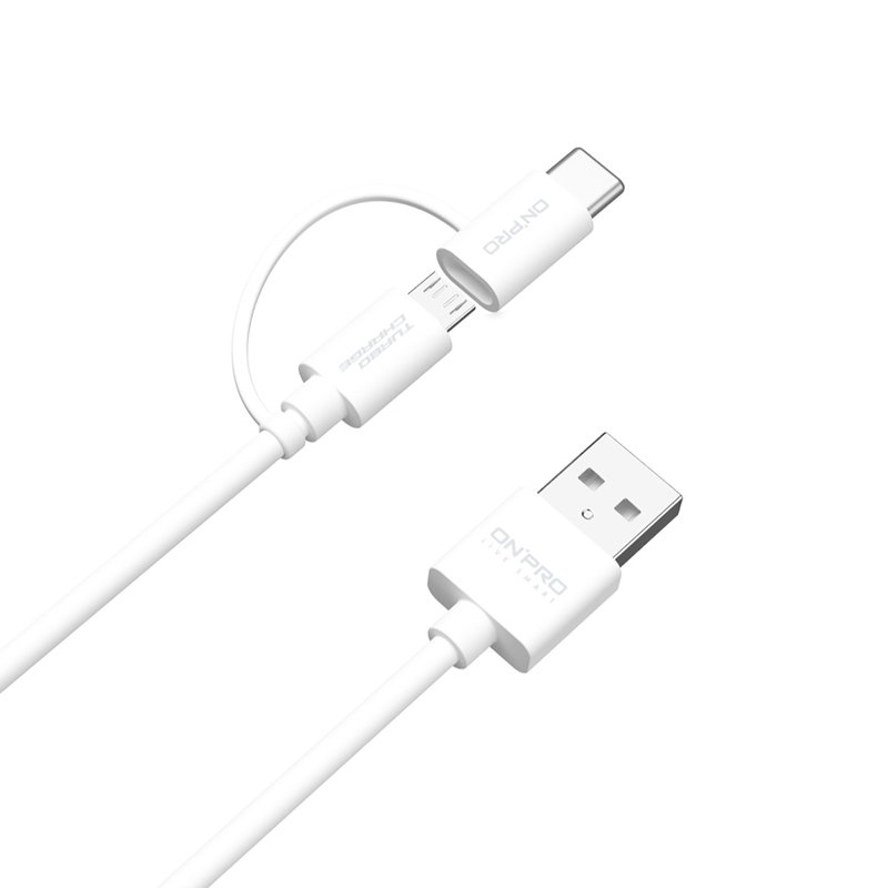 【ONPRO】Type-C & Micro USB 二合一雙用充電傳輸線 - 行動電源/充電線 - 其他材質 