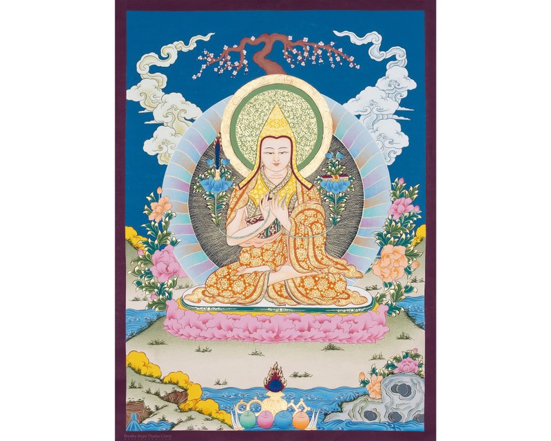 精心製作的忠察巴唐卡藝術 - 壁貼/牆壁裝飾 - 其他材質 多色