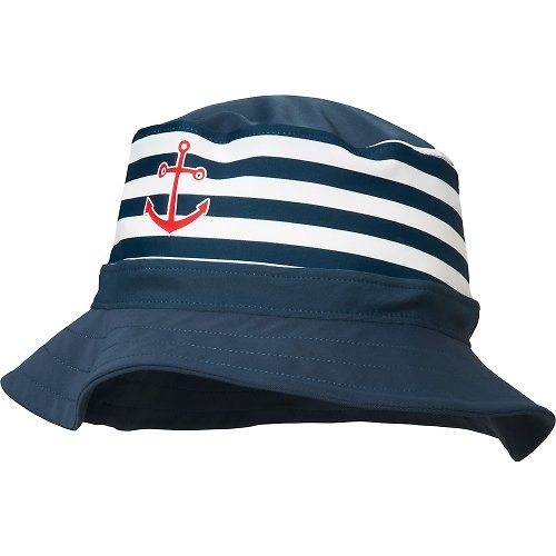 日安朵朵 嬰兒童抗UV防曬水陸兩用漁夫帽-海軍風