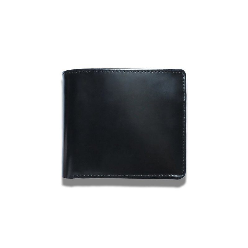 Gimlet Wallet|Card Wallet|Italian Leather|Short Wallet|Coin Case|Name Stamping - กระเป๋าสตางค์ - หนังแท้ สีดำ