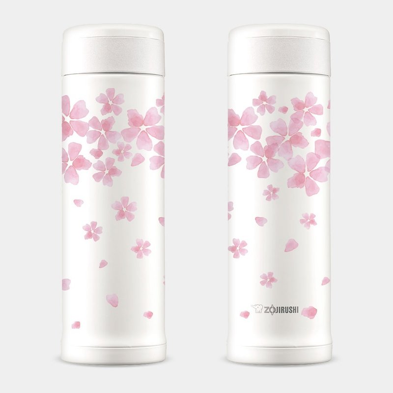 Mother's Day gift Sakura Sakura Zojirushi Stainless Steel thermos cup thermos bottle PU009 - กระบอกน้ำร้อน - สแตนเลส ขาว