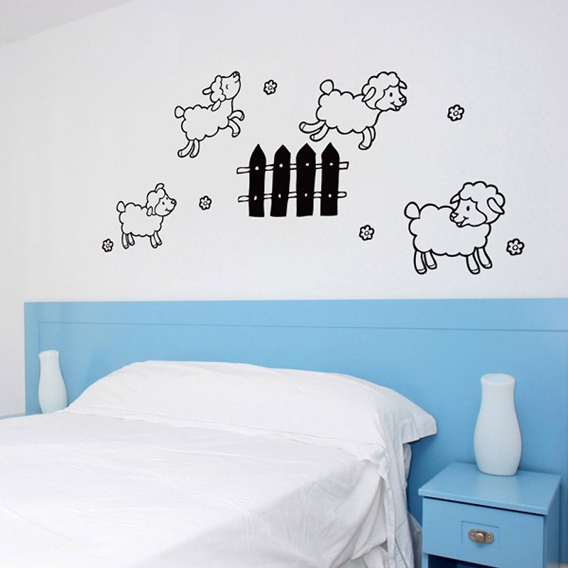 Smart Design 創意無痕壁貼◆小羊跳欄杆(8色可選) - 牆貼/牆身裝飾 - 紙 黑色