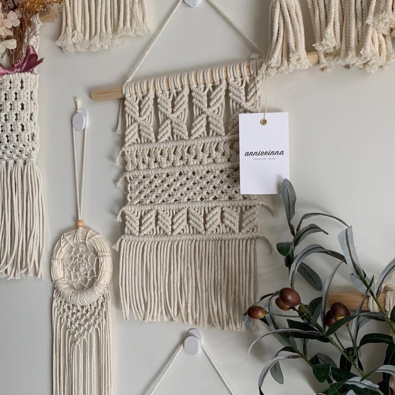 Macrame 清新簡約 4層 編織掛飾 - 擺飾/家飾品 - 棉．麻 白色