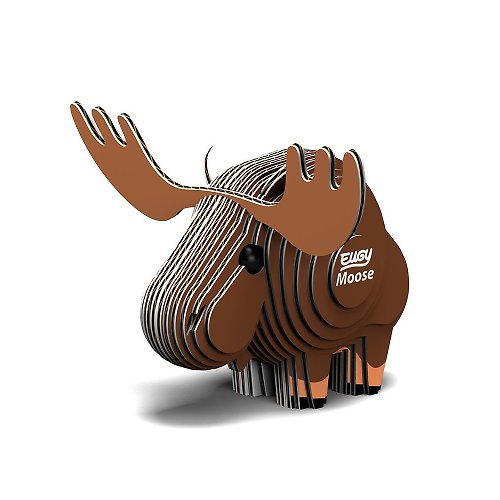 EUGY 3D紙板拼圖 EUGY 3D紙板拼圖-大角麋鹿 動物 立體拼圖 DIY 可愛 禮物