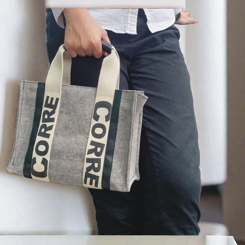 CORRE linen mini tote - Handbags & Totes - Cotton & Hemp Gray