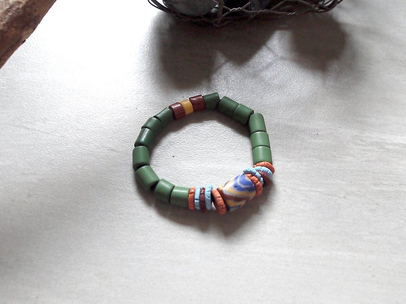 Inheritance Glaze beads Bracelet - สร้อยข้อมือ - วัสดุอื่นๆ สีเขียว