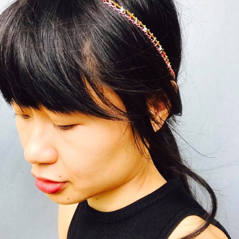 【Lost and find】華麗 串珠 兩用 頭飾 頸環 - 項鍊 - 其他金屬 白色