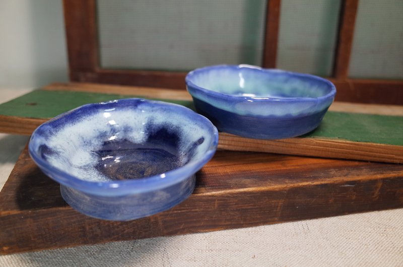 水墨 Ink (藍色醬油碟子) - 花瓶/花器 - 陶 藍色