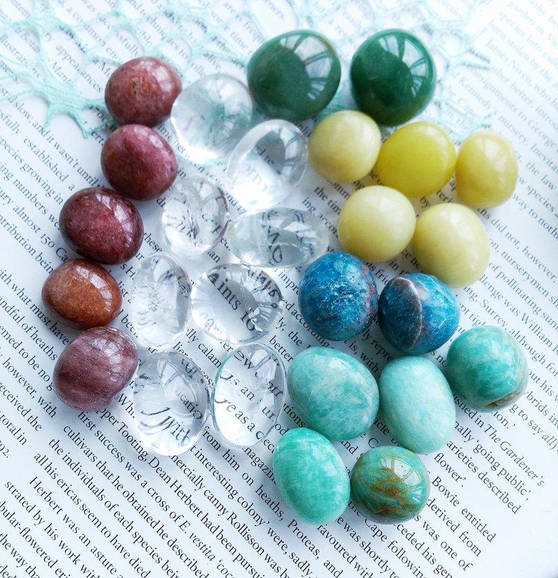 天然滾石組合 打磨件 消磁滾石 口袋能量石 天然礦石 原礦 - 擺飾/家飾品 - 其他材質 