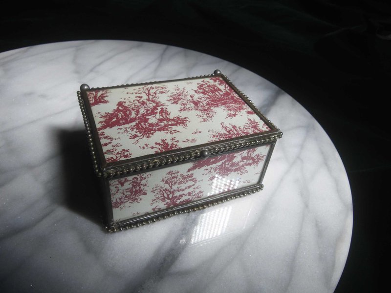【老時光 OLD-TIME】早期二手台灣製玻璃珠寶盒 - 擺飾/家飾品 - 其他材質 
