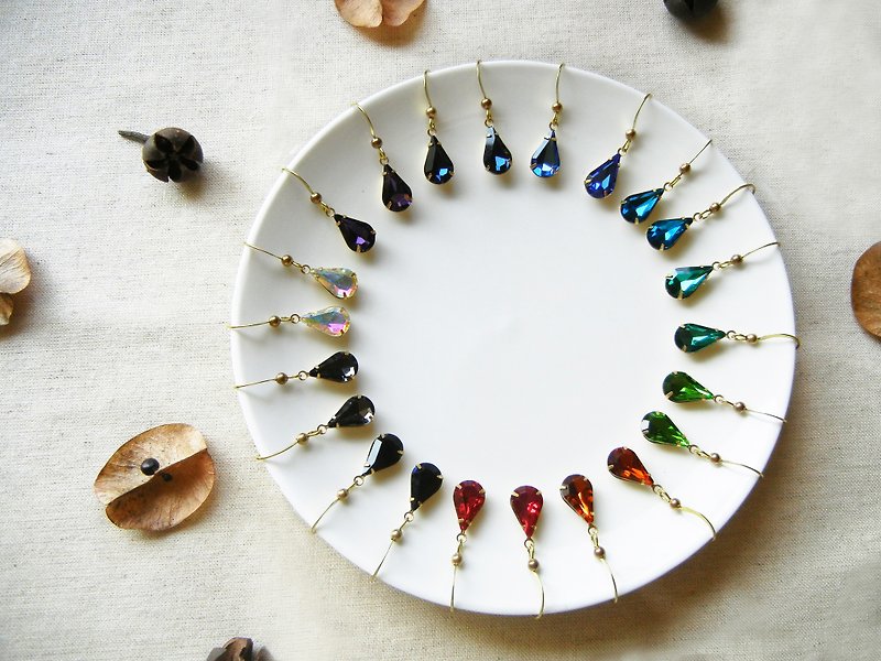 *coucoubird*rainbow tear earrings - Earrings & Clip-ons - Gemstone Multicolor