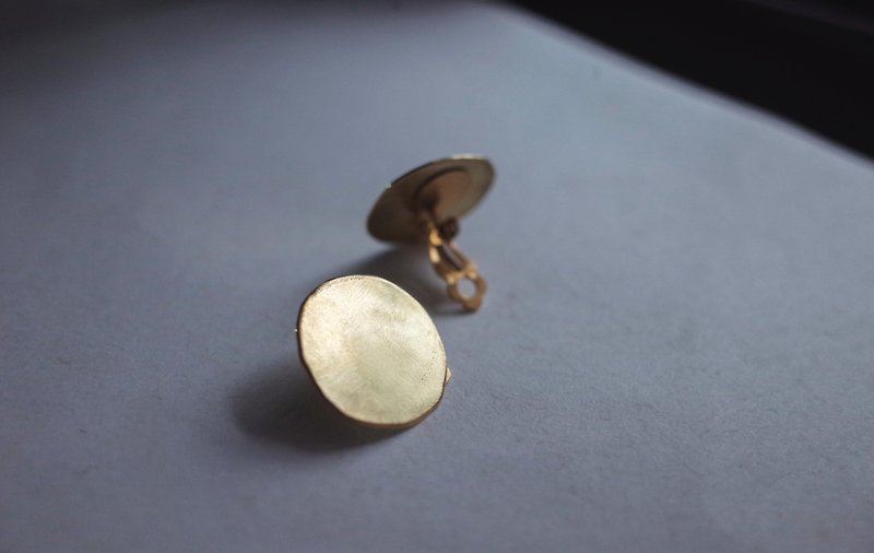 初衷  簡約黃銅耳環 夾式/耳針式 聖誕禮物 - 耳環/耳夾 - 銅/黃銅 