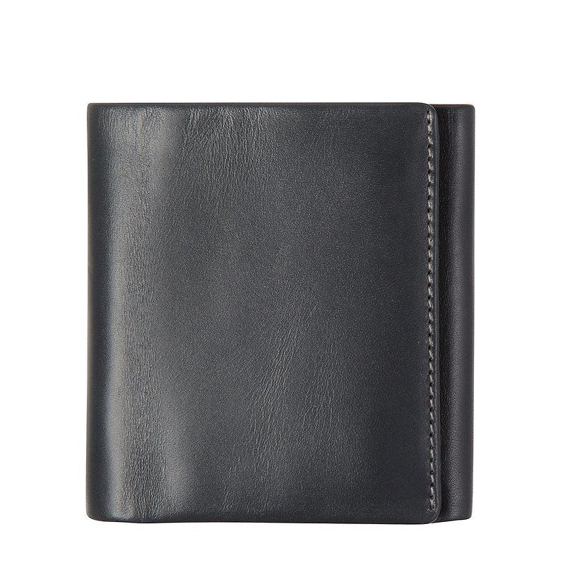 VINCENT Short Clip_Charcoal / Charcoal Black - Wallets - Genuine Leather Black
