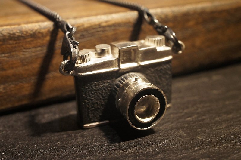 925 Oxidized Silver Film Camera Pendant - Necklaces - Sterling Silver Black