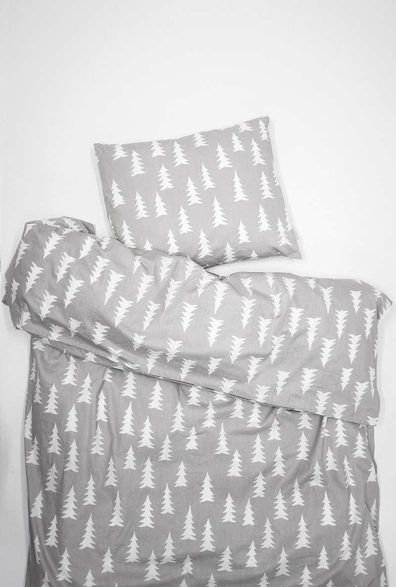 有機棉被套枕套兩件組- GRAN BED SET, NEW GREY - 寢具/床單/被套 - 棉．麻 灰色