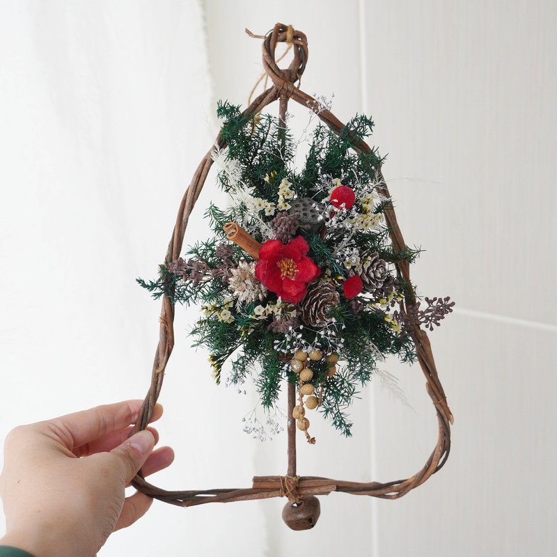 【聖誕禮物】鈴鐺造型聖誕花圈/壁飾 - 乾燥花/永生花 - 植物．花 