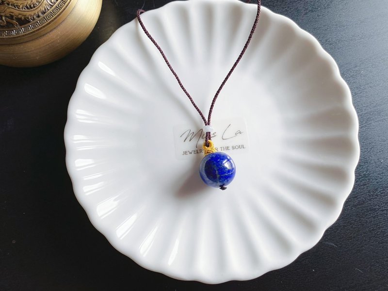 翡翠 護身藥師珠 青金石 手作吊墜 水晶 項鍊 禮物 長輩禮 - 吊飾/掛飾 - 水晶 藍色