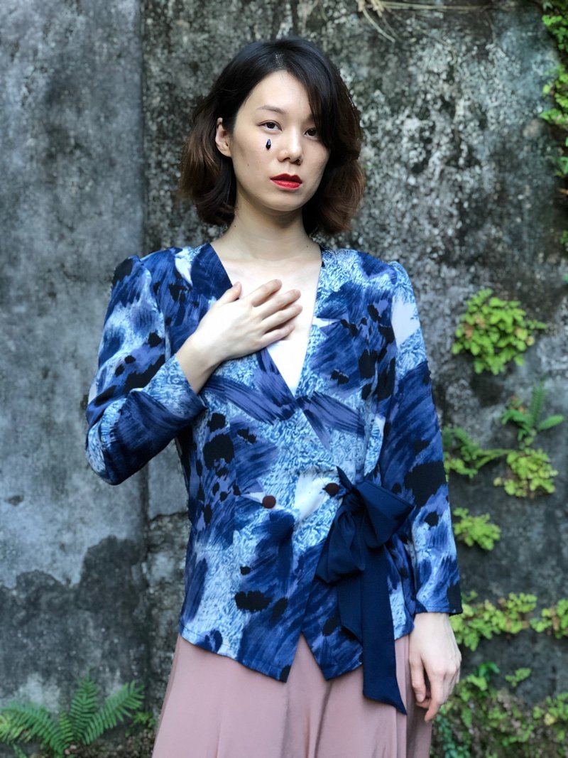 藍色風潮時尚上衣 - 女上衣/長袖上衣 - 其他材質 藍色