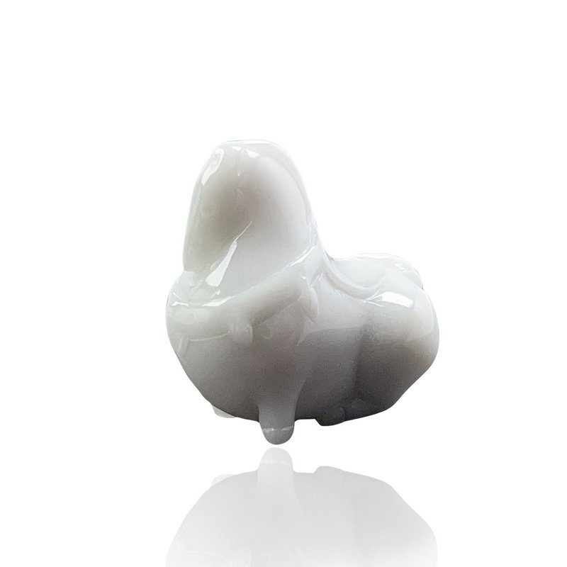 【馬到成功】白翡翡翠唐馬項鍊 | 天然緬甸玉翡翠A貨 | 送禮 - 項鍊 - 玉石 白色