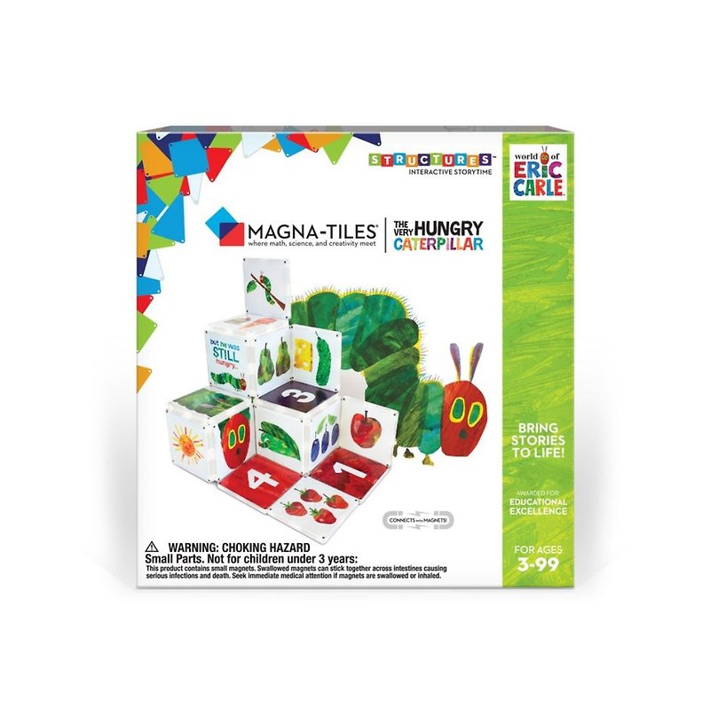 美國CreateOn 磁力片積木-好餓好餓的毛毛蟲 | Magna-Tiles | - 寶寶/兒童玩具/玩偶 - 塑膠 多色