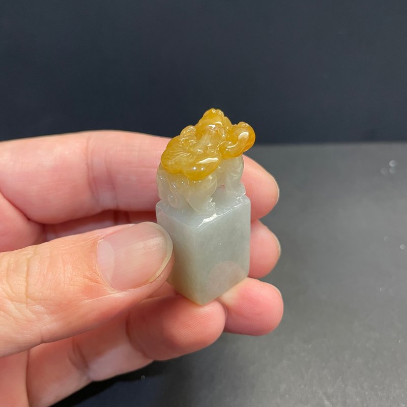 瀚玉珠寶 天然A貨翡翠 蜜糖黃貔貅印章 翡翠印章 黃翡印章 - 其他 - 玉石 