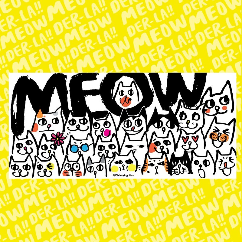Wanying Hsu long postcard "MEOW FAMILY" - Cards & Postcards - Paper 